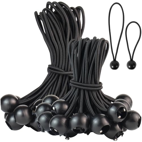 Spanngummis mit Kugel Planenspanner Gummispanner Zeltgummis - 50 Stück Zelt Gummispanner mit Kugel 15cm 25 Stück und 20cm 25 Stück Befestigung Gummischlaufen für Planen Banner Netz Pavillions von VioRose