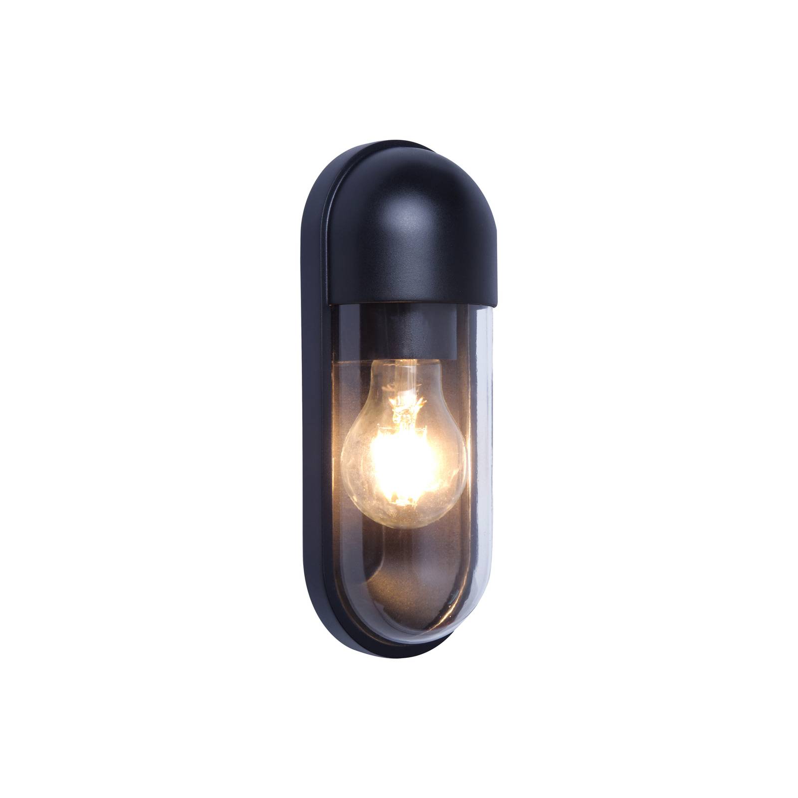 Außenwandlampe Cap, schwarz, Höhe 24 cm von Viokef