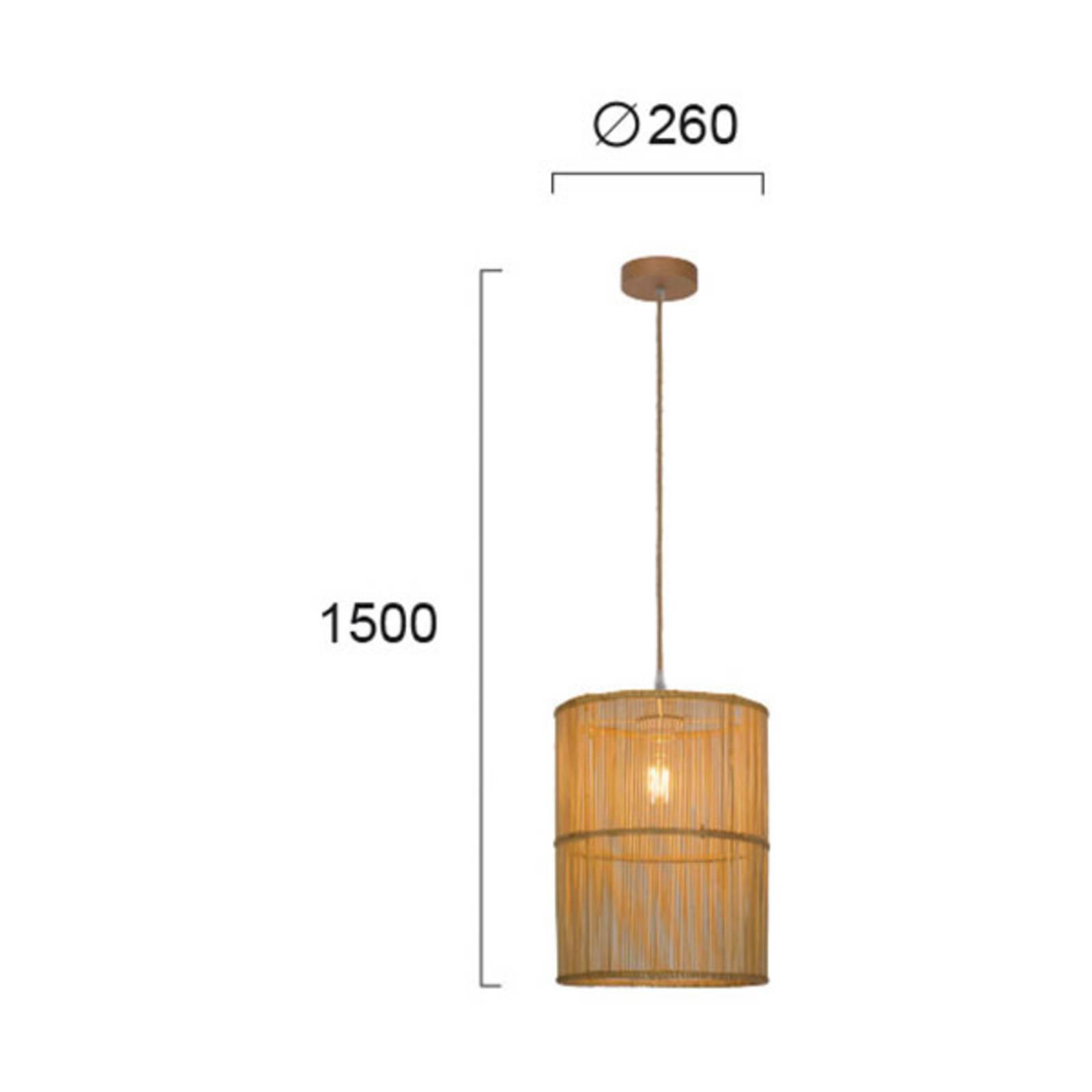 Hängeleuchte Anteo aus Rattan, zylindrisch von Viokef