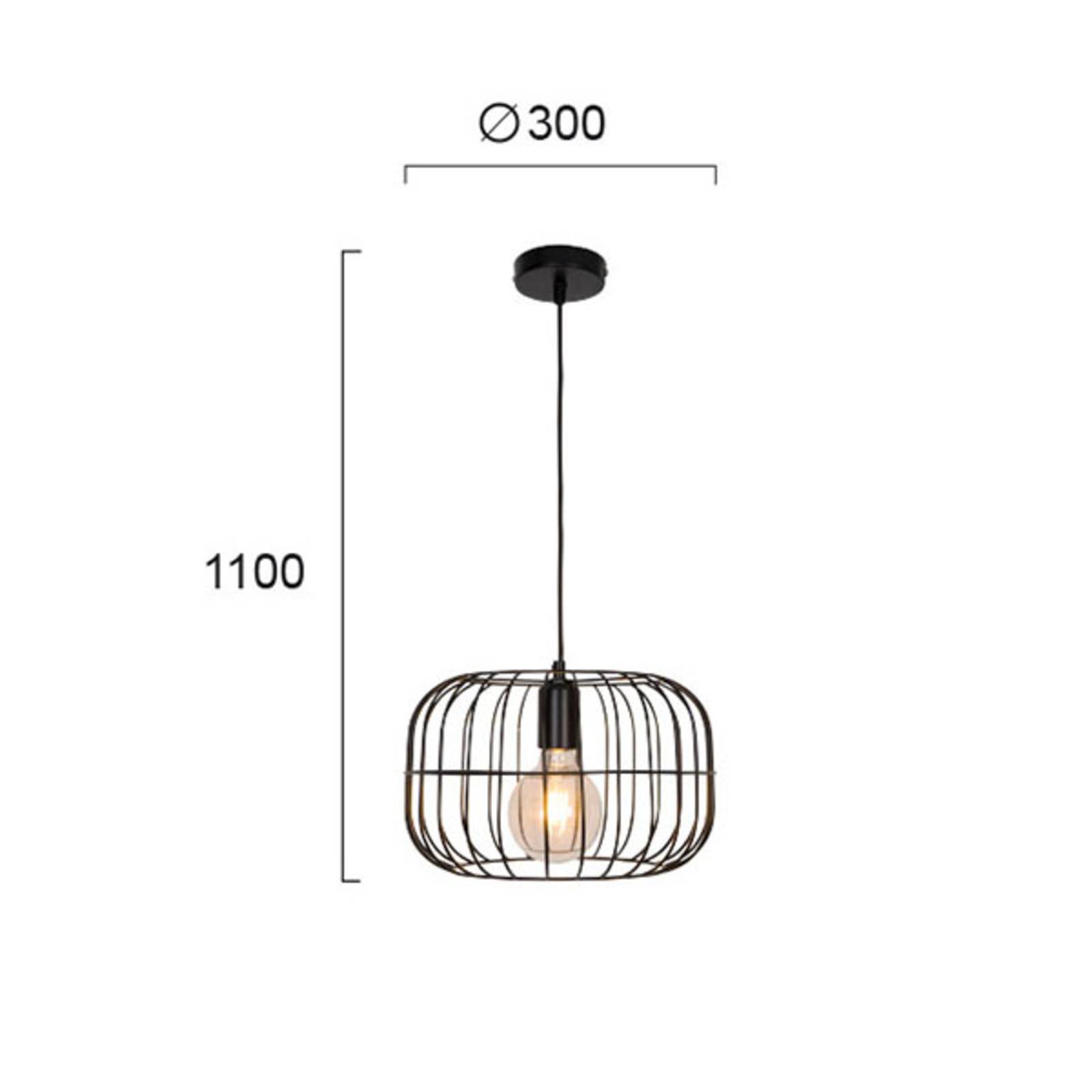 Hängeleuchte Zenith in Käfigform, schwarz von Viokef