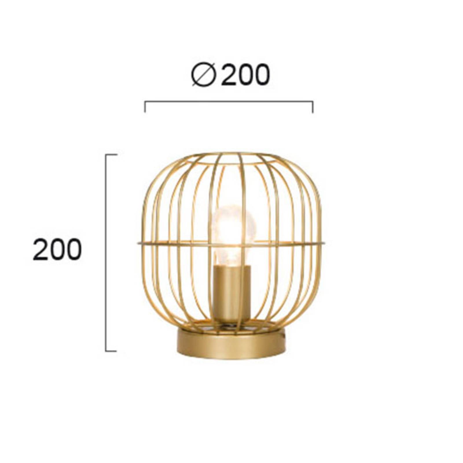 Tischleuchte Zenith in Käfigform, gold von Viokef