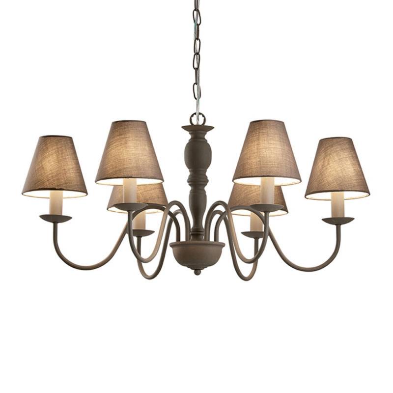 Viokef Kronleuchter Fatima Deckenlampe Hängelampe Lampe Grau Sechsflammig E14630 B-Ware von Viokef