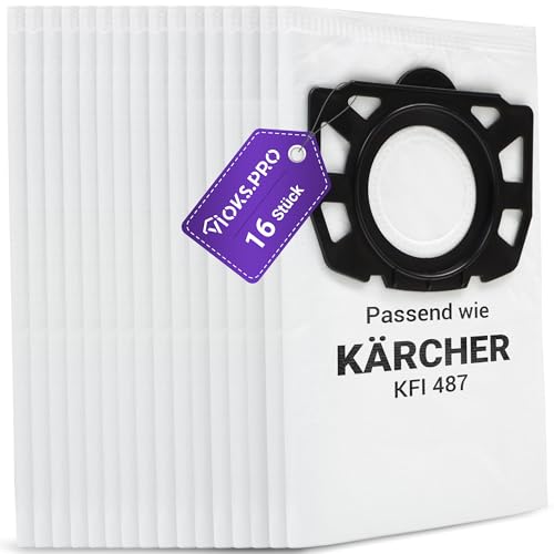 Viоks.pro 16x Filtertüten Staubsauger Beutel Vlies Ersatz für Kärchеr Staubsaugerbeutel Vliesfilterbeutel KFI 487 Kärchеr 2.863-006.0 für Kärchеr Staubsauger WD4 WD5 WD6 WD5P WD6P MV4 MV5 MV6 von Vioks.pro
