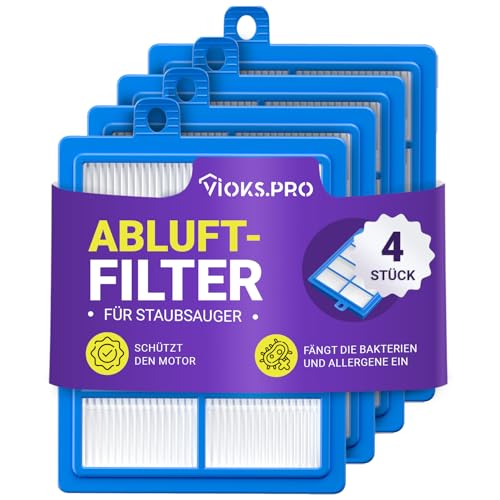 Viоks.pro 4x Lamellenfilter Staubsauger Ersatz für AEG Vacuum Cleaner Filter HEPA13 AFS1W 900167768/2 EFH12 & Philiрs Filter Staubsauger FC8038/01 - Luftfilter für Philiрs FC9150 & AEG LX7 VX6 VX7 von Vioks.pro