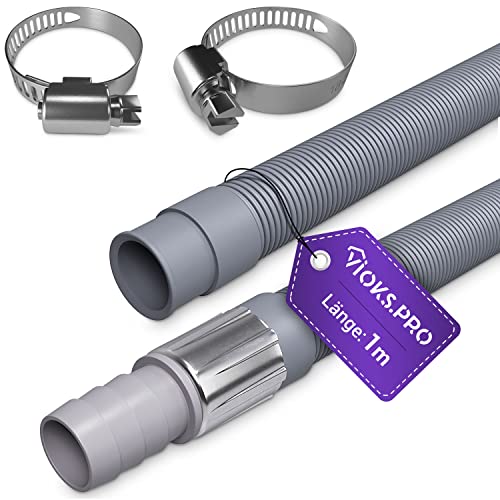 Viоks.pro Waschmaschine Ablaufschlauch Verlängerung 1m 19-22mmØ - Waschmaschinenschlauch Verlängerung Abwasserschlauch Temperaturbeständig von -20° bis +90° C für Spülmaschine Waschmaschine von Vioks.pro