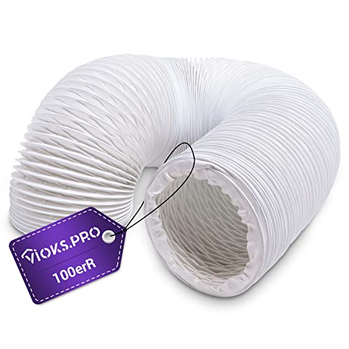 Vioks.pro Abluftschlauch Trockner PVC Flexrohr 100mm Air-Tec 2,5 m Verlängerung für 100er Luftführungssysteme/Abzug Schlauch für Wäschetrockner von Vioks.pro