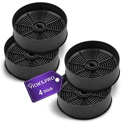 Vioks.pro Aktivkohlefilter 125mm Set 4x Ersatz für AEG Abzugshaube Filter ECFB03 - Kohlefilter Dunstabzugshaube Rund, Aktivkohlefilter Dunstabzug von Vioks.pro