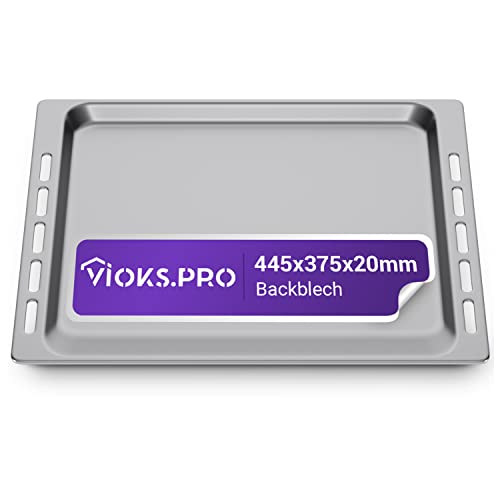 Vioks.pro Backblech 445 x 375 x 20 mm Ersatz für Whirlpool 481241838127 Backblech Aluminium Blech Backofen 45 cm Breit Backofen Baking Tray Oven Tray von Vioks.pro