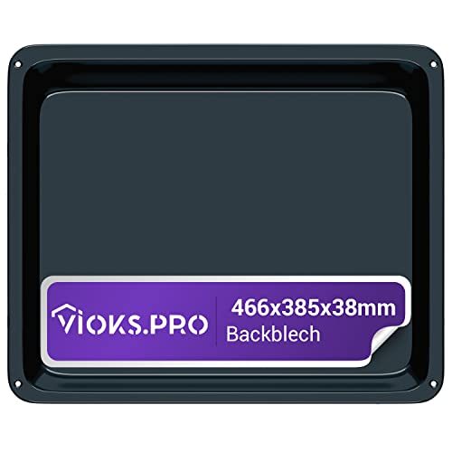 Vioks.pro Backblech Hoch 466x385x38mm Ersatz für AEG Tiefes Backblech 140024698023 - Backblech Emailliert, Backblech Tief für Backofen und Herd von Vioks.pro