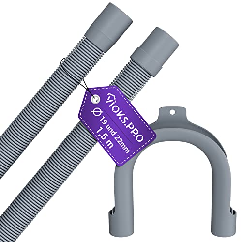 Vioks.pro Flexibler Ablaufschlauch Waschmaschine Schlauch Universal 1,5m Ø22/19mm Gerade/Gerade - Schlauch Geschirrspüler & Waschmaschine Zubehör von Vioks.pro