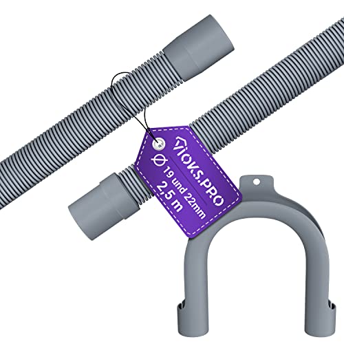 Vioks.pro Flexibler Ablaufschlauch Waschmaschine Schlauch Universal 2,5m Ø22/19mm Gerade/Gerade - Schlauch Geschirrspüler & Waschmaschine Zubehör von Vioks.pro