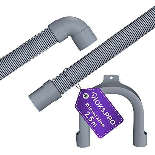 Vioks.pro Flexibler Ablaufschlauch Waschmaschine Schlauch Universal 2,5m Ø22/19mm für Spülmaschine - Geschirrspüler & Waschmaschine Zubehör von Vioks.pro