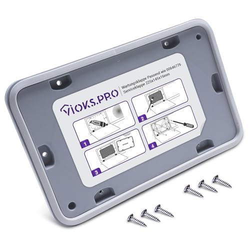 Vioks.pro Serviceklappe mit 6 Schrauben Ersatz für Bosch Klappe 00646776 Wäschetrockner - Wartungsklappe Siemens Trockner/Bosch Waschtrockner von Vioks.pro