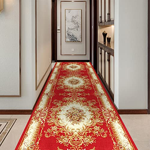 ViolaDresses Teppiche Läufer Orientalischer Trachtenläufer für Flur - Rot, Anti-Müdigkeits-Badezimmer-Eingangsbodenteppich, Waschküche Bauernhausteppiche (Size : 70cm x 300cm (2.3ft x 10ft)) von ViolaDresses