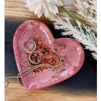 Schmuckschale/Tray Marmor Schale Ringschale Tablett Seifenschale Epoxidharz Resin Rosa Rosegold Herz von ViolartDE