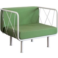 Armlehnensessel Outdoor geeignet Weiß und Grün von Violata Furniture
