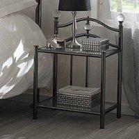 Bett Beistelltisch in Schwarz Nickel Stahl von Violata Furniture