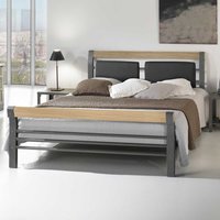 Bett aus Eisen Eiche Massivholz von Violata Furniture