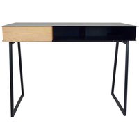Design Schreibtisch in Schwarz aus Stahl Schublade von Violata Furniture