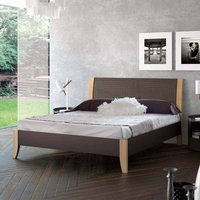 Designbett in Braun Eiche Metall von Violata Furniture