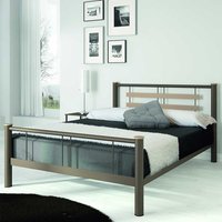 Jugendbett aus Metall Braun Beige von Violata Furniture