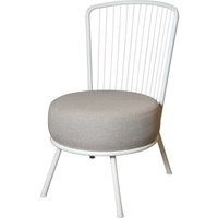 Kuechenstuhl in Weiß und Beige Stahl und Webstoff von Violata Furniture