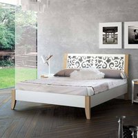 Metallbett in Weiß mit Eiche Bianco von Violata Furniture