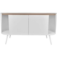 Ovales Sideboard aus Stahl in Weiß Eiche Dekor von Violata Furniture