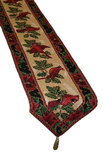 Violet Linen Dekorativer Tischläufer mit weihnachtlichem Kardinal-Design, 33 x 178 cm von Violet Linen