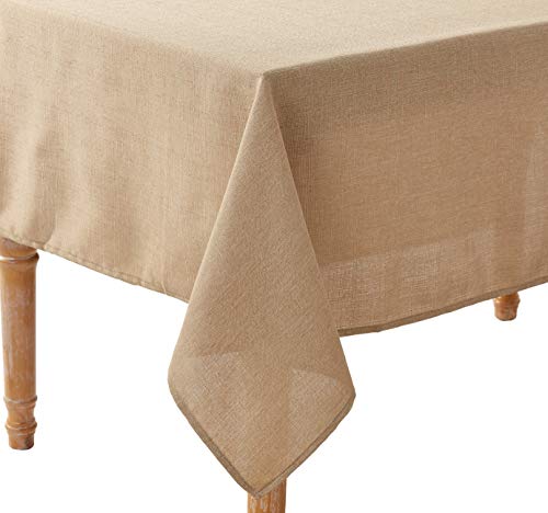 Violet Linen Euro Linen Vintage Design Tischdecke, Hellbeige, 68" X 108" von Violet Linen