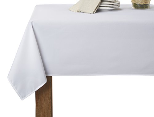 Violet Linen Solid Liner Oblong/Rectangle Tablecloth, 60" x 138", White von Violet Linen