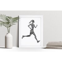 Personalisierte Läuferin Wort Kunstdruck, Laufendes Geschenk, Benutzerdefinierte Wandkunst Gerahmtes Bild, Geschenk Für Sie, Frauen, Mädchen Nl von VioletGraceUK