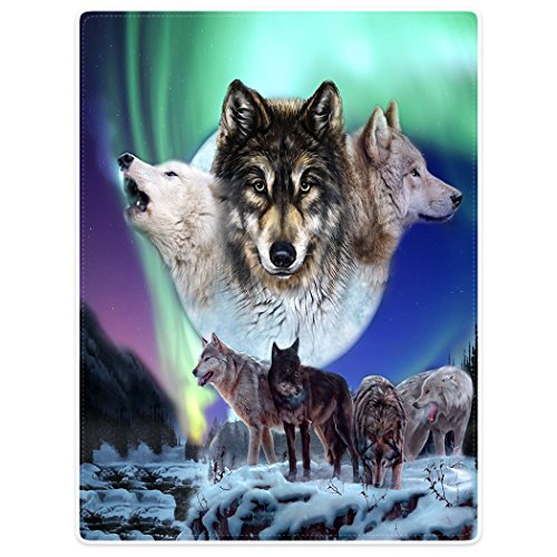 Violetpos Dick Decke Weich Wärme Gemütlich Flanell-Fleece Sofadecke Deckeldecke Wölfe Aurora Schneewald 150 x 200 cm Violetpos Dick Decke Weich Wärme Gemütlich Flanell-Fleece Sofadecke Deckeldecke Wölfe Aurora Schneewald 150 x 200 cm von Violetpos