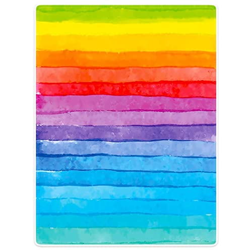 Violetpos 150x200 cm Flanell Weich Fleecedecke Kuscheldecken SanftBettüberwurf Decke Bunt Tuschemalerei Regenbogen von Violetpos