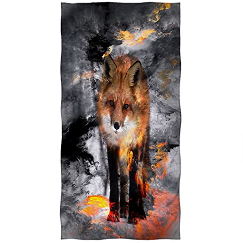 Violetpos Badetuch Gebrochener Fuchs Feuer 70 cm x 140 cm Strandtuch von Violetpos