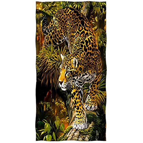 Violetpos Badetuch Urwald Goldener Gepard 70 cm x 140 cm Strandtuch von Violetpos