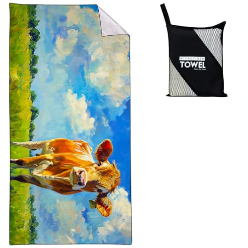 Violetpos Braune Kuh auf grünem Gras Strandtuch 90x180 cm Schnell Trocknende Badetuch Sandfrei Handtuch Strandhandtuch Strandtücher Groß Badehandtuch Tragbares Handtücher Leichtes und Dünnes Violetpos Braune Kuh auf grünem Gras Strandtuch 90x180 cm Schnell Trocknende Badetuch Sandfrei Handtuch Strandhandtuch Strandtücher Groß Badehandtuch Tragbares Handtücher Leichtes und Dünnes von Violetpos