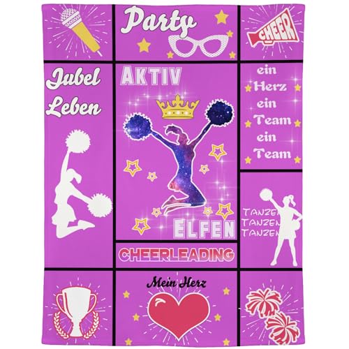 Violetpos Cheerleader Decke 125x200 cm Flauschig Kuscheldecke Weich Fleecedecke Gemütliche Wohndecke Warm Sofadecke Geschenk für Tänzerin,Cheer-Team-Liebhaber von Violetpos