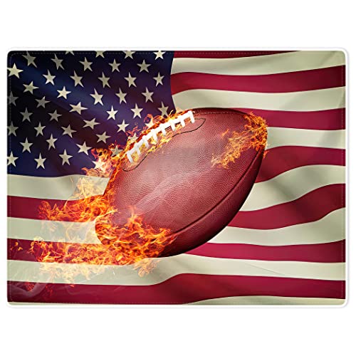 Violetpos Dick Decke Weich Wärme Gemütlich Fleece Sofadecke American Flag Football 150 x 200 cm von Violetpos