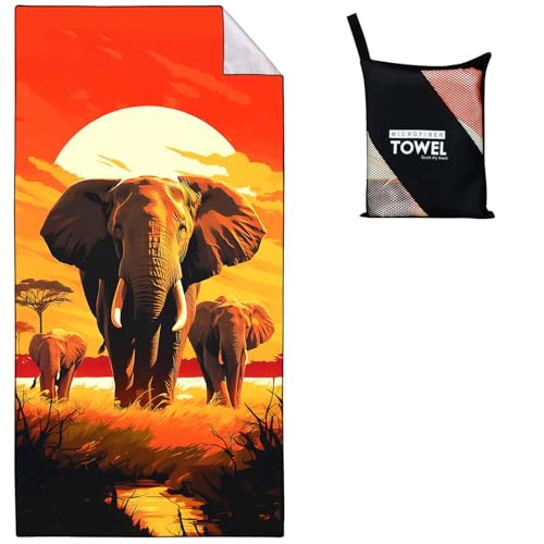 Violetpos Elefant Strandtuch 90x180 cm Schnell Trocknende Tier Afrika Steppe Badetuch Sandfrei Handtuch Strandhandtuch Strandtücher Groß Badehandtuch Tragbares Handtücher Leichtes und Dünnes Tierthema Violetpos Elefant Strandtuch 90x180 cm Schnell Trocknende Tier Afrika Steppe Badetuch Sandfrei Handtuch Strandhandtuch Strandtücher Groß Badehandtuch Tragbares Handtücher Leichtes und Dünnes Tierthema von Violetpos