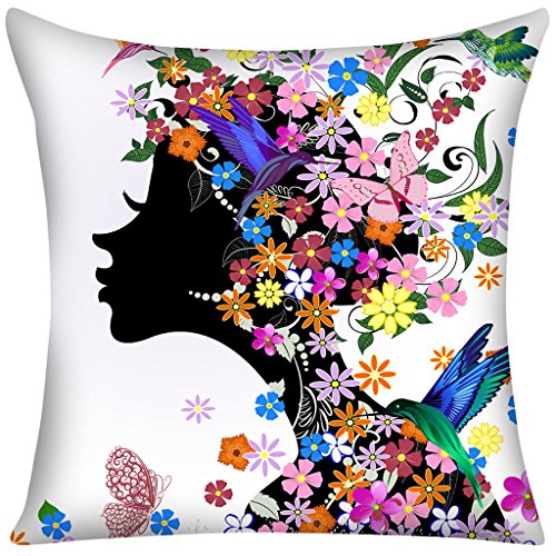 Violetpos Kissenbezug Blume Bunte Schmetterlinge Traum Home Decor Werfen Kissen 50 x 50 cm von Violetpos