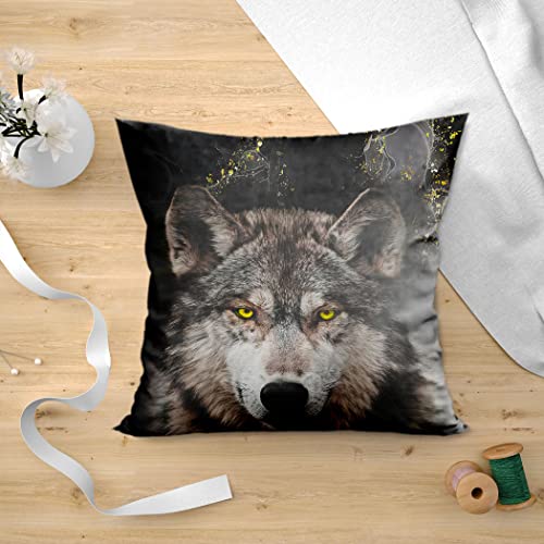 Violetpos Kissenbezug Kissenhülle 50x50 cm Home Decor Dekokissen Fall Sofa Werfen Kissenbezüge Pillowcases Wolf Goldene Augen Violetpos Kissenbezug Kissenhülle 50x50 cm Home Decor Dekokissen Fall Sofa Werfen Kissenbezüge Pillowcases Wolf Goldene Augen von Violetpos