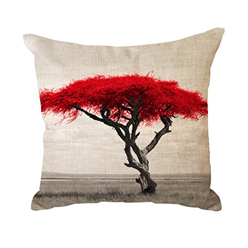 Violetpos Kissenhülle Deko Sofa Zierkissenbezug Auto Zierkissenbezüge Kissenbezüge Kopfkissen Kissen Wilde Grasland-Alte Baum-Rot-Blätter 50 x 50 cm Violetpos Kissenhülle Deko Sofa Zierkissenbezug Auto Zierkissenbezüge Kissenbezüge Kopfkissen Kissen Wilde Grasland-Alte Baum-Rot-Blätter 50 x 50 cm von Violetpos