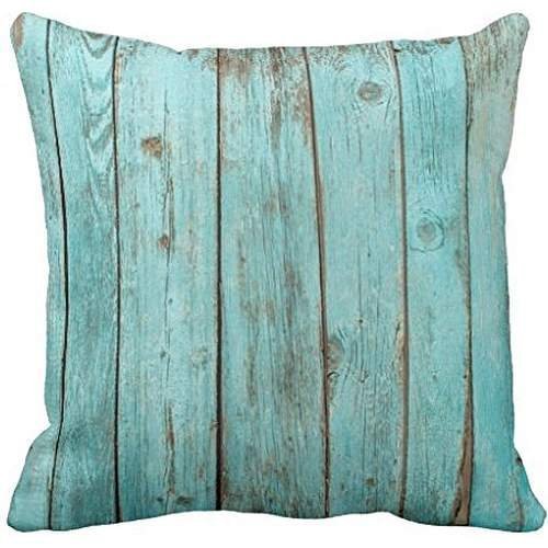 Violetpos Kissenhülle Deko Türkis Holz Teal Scheunen-Holz Sofa Zierkissenbezug Auto Zierkissenbezüge Kissenbezüge Bettwaren & Bettwäsche Kopfkissen Kissen 45 x 45 cm von Violetpos