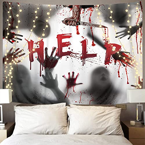 Violetpos Tapisserie Der Wandbehang Halloween Horror Bloody Ghosts Hände Home Decor Wandbehang Wandteppiche Wandkunst für Zimmer 148x200cm H/W von Violetpos