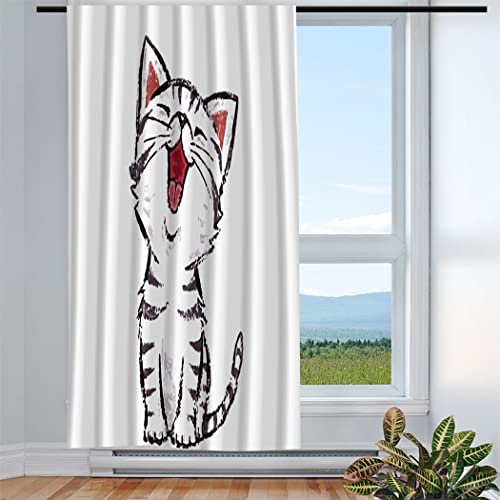 Violetpos Vorhänge Gardinen für Wohnzimmer Schlafzimmer 1 Stück Cartoon Lachende Katze 135x225cm W/H Violetpos Vorhänge Gardinen für Wohnzimmer Schlafzimmer 1 Stück Cartoon Lachende Katze 135x225cm W/H von Violetpos