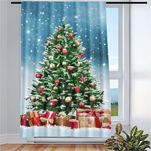 Violetpos Vorhänge Gardinen für Wohnzimmer Schlafzimmer 1 Stück Weihnachtsbaum Geschenkbox 135x175cm W/H von Violetpos