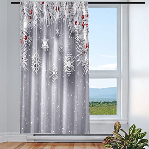 Violetpos Vorhänge Gardinen für Wohnzimmer Schlafzimmer 1 Stück Winter Schneeflocken Silber Weihnachten Mit Holzbrett 135x245cm W/H Violetpos Vorhänge Gardinen für Wohnzimmer Schlafzimmer 1 Stück Winter Schneeflocken Silber Weihnachten Mit Holzbrett 135x245cm W/H von Violetpos