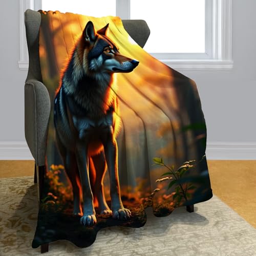 Violetpos Wolf Decke 150 x 200 cm Flauschig Kuscheldecke Weich Fleecedecke Gemütliche Wohndecke Warm Sofadecke Tier Thema Violetpos Wolf Decke 150 x 200 cm Flauschig Kuscheldecke Weich Fleecedecke Gemütliche Wohndecke Warm Sofadecke Tier Thema von Violetpos