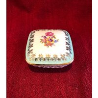 P M Martinroda Vintage Blumen Deckeldose Porzellan Trinket Box. Fine China 8cm X Breit, 4, 5cm Tief von VioletsEmporiumStore